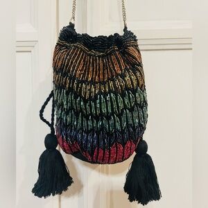 NWOT Earthbound Trading Company Artisan Boho Crossbody Beaded Purse